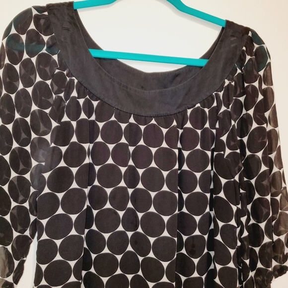 INC Polka Dot Scoop Neck Blouse With 3/4 Sleeves 315 - Picture 5 of 6